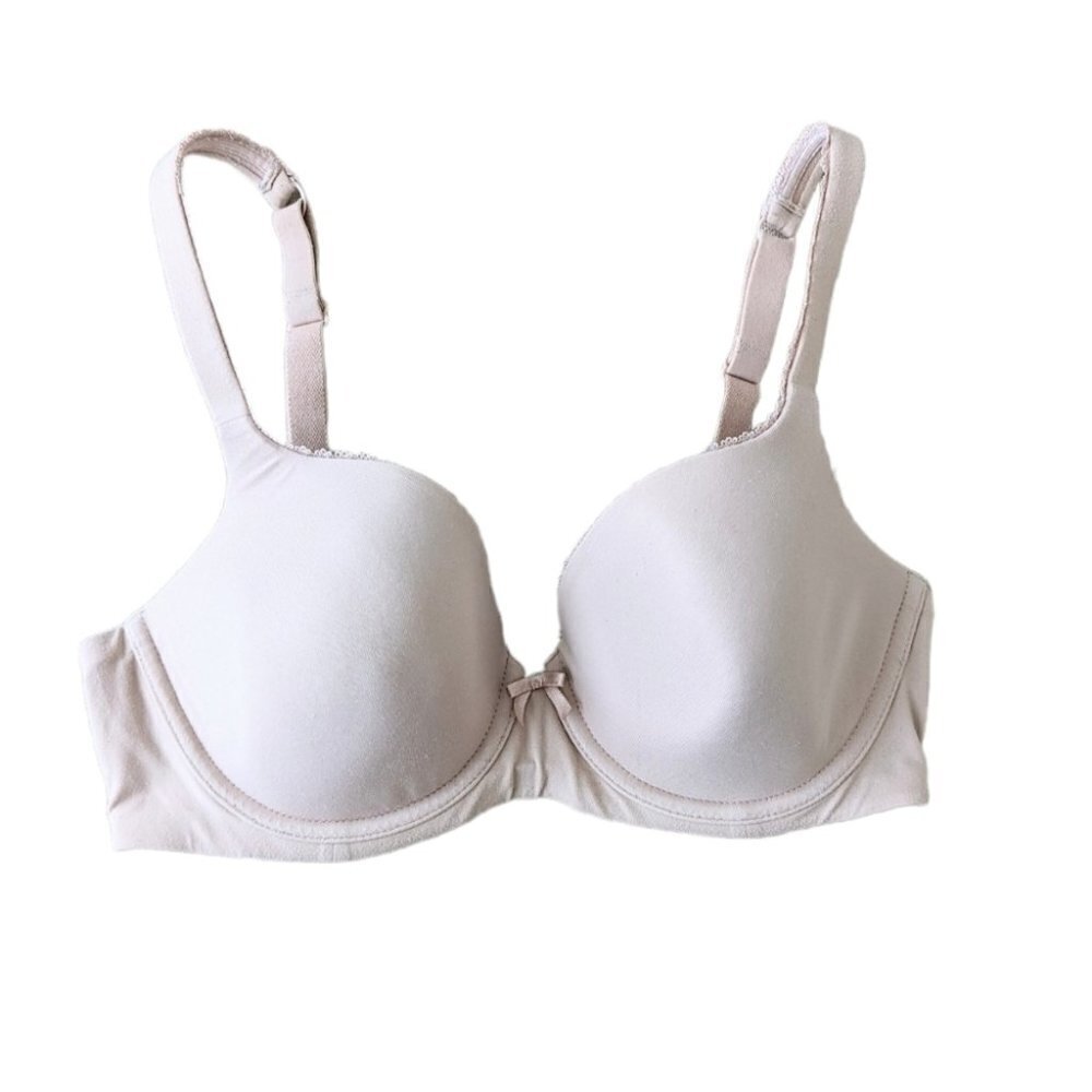 TRIUMPH nude tan t shirt tee bra 34B c063